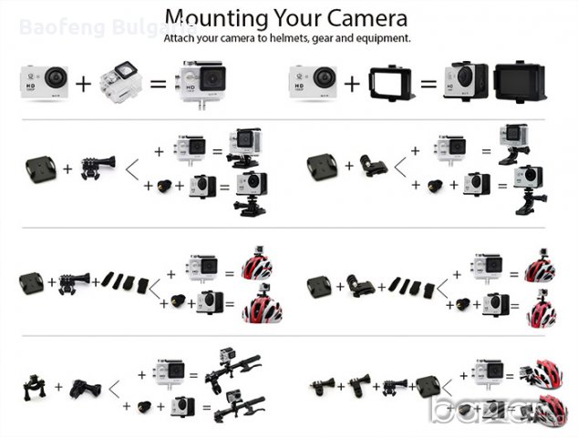 █▬█ █ ▀█▀ Нова Eken H9R +Дистанционно 22 части 12 MP 4K WiFI 2.0” LCD Екшън спортна видеокамера go p, снимка 10 - Камери - 17285588