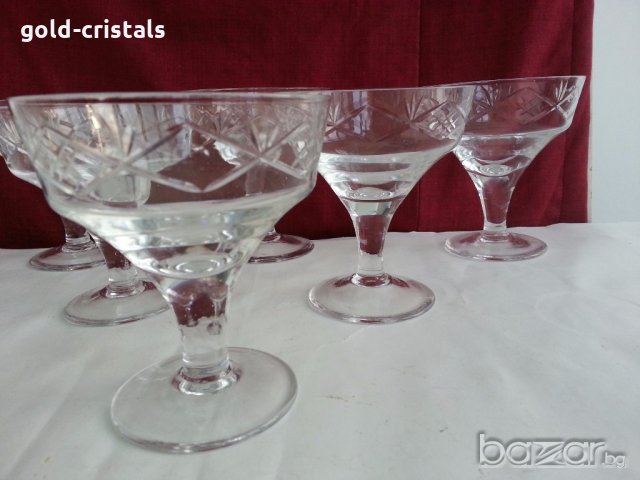 кристални чаши за вино  шампанско мелби кремове, снимка 4 - Сервизи - 20115696