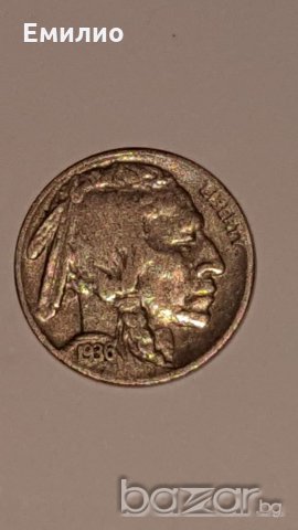 US BUFFALO NICKEL 1936-S, снимка 3 - Нумизматика и бонистика - 18657130