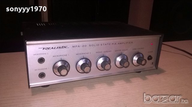 realistic mpa-20 solid state pa amplifier-внос швеицария, снимка 11 - Ресийвъри, усилватели, смесителни пултове - 19129150