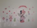 Minnie  Mouse Мини Маус фея с крила стикер лепенка за стена и мебел за детска стая, снимка 2
