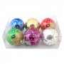 Комплект от 6 бр. цветни топки за окачване на елха, декорирани с брокат. Изработени от PVC материал., снимка 1 - Декорация за дома - 16202317