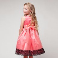 детска рокля в прасковено - розово и черно, снимка 2 - Детски рокли и поли - 16870554