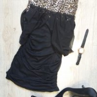 Малка черна къса рокля размер ХS-S, снимка 3 - Рокли - 25306869