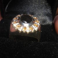Сребърен пръстен със сапфири, снимка 6 - Пръстени - 19244174