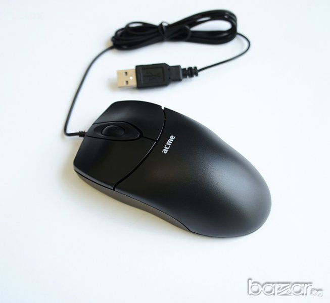Оптична ергономична мишка черна USB DPI=1000, снимка 1