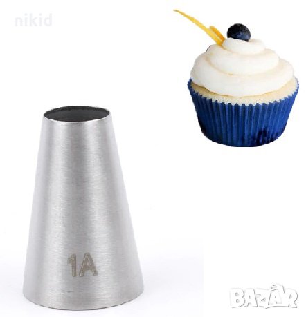 1A Голяма Дупка накрайник за пош Профитероли дюза украса торта декор, снимка 1