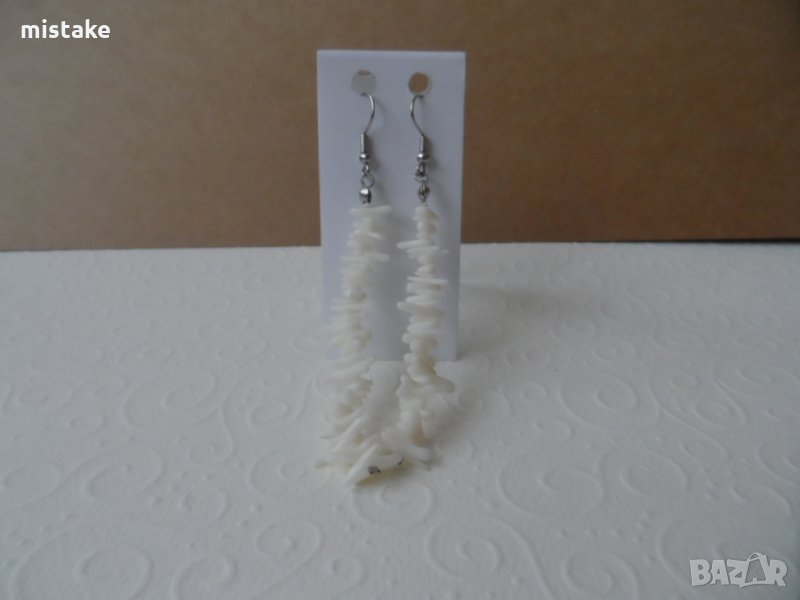 обеци бял корал, снимка 1