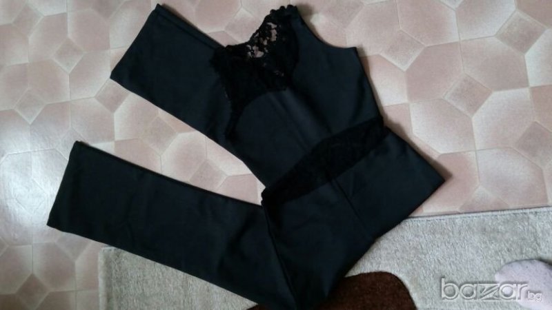 Черен,официален гащеризон с дантела, снимка 1