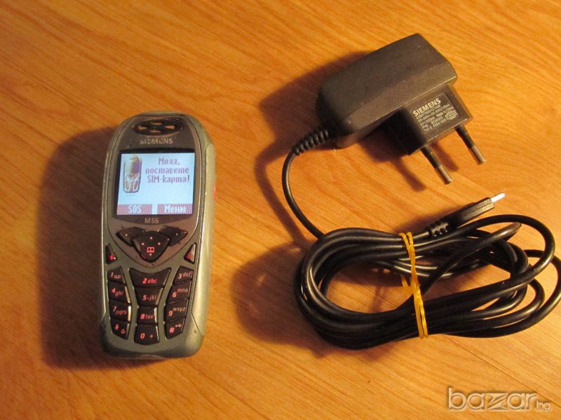 Телефон с копчета  SIEMENS М55, сименс М55 - черна кл. -  Made In Germany 2003 г. - работещ., снимка 1