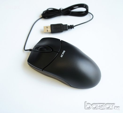 Оптична ергономична мишка черна USB DPI=1000