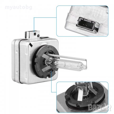 Крушка D1S 6000k 12v Xenon HID 35W метална основа баласт + крушка, снимка 4 - Аксесоари и консумативи - 23293945