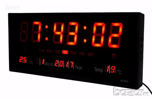 JH3615 Голям електронен часовник за стена , снимка 5 - Други стоки за дома - 19577176