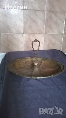 стара посребрена купа за ядки арт деко