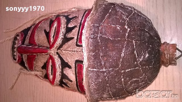 Красива африканска маска-33/16/9см-внос швеицария, снимка 11 - Антикварни и старинни предмети - 16093771