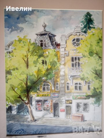 картина-градски пейзаж на павел друмев, снимка 3 - Картини - 23029084