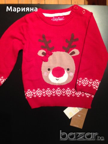 нов пуловер за момиче 6-9мес. и 9-12мес., снимка 6 - Жилетки и елечета за бебе - 20883728