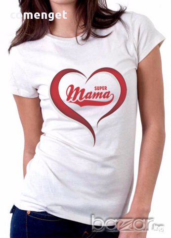 ЗА НАЙ-ДОБРАТА МАЙКА! Тениски СУПЕР МАМА / SUPER MAMA! Поръчай с твоя Идея!, снимка 2 - Тениски - 13661849