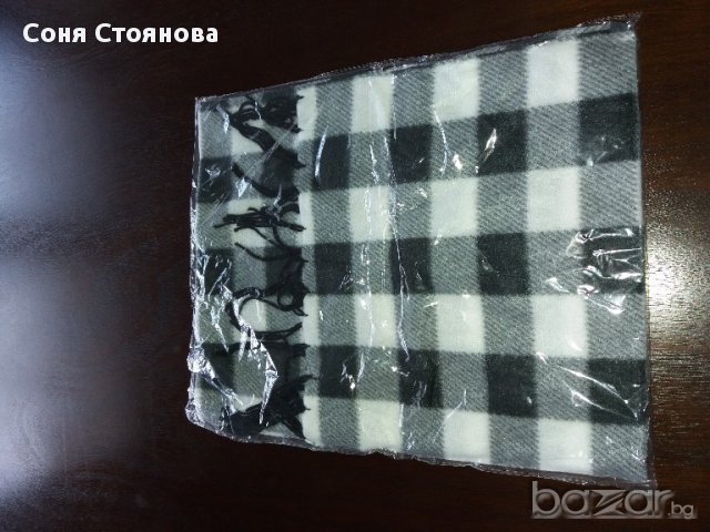 Мъжки шал 130/30 бяло и черно каре мека и топла материя *, снимка 2 - Шапки - 16982950