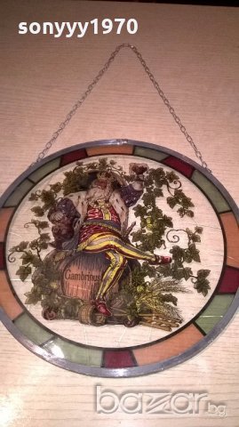 ПОРЪЧАН-gambrinus 34см-витраж-ретро колекция-внос швеицария, снимка 7 - Колекции - 19884346