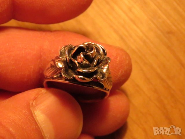 Дамски сребърен пръстен с роза - уникален модел  и невероятна красота - Внос от Щатите., снимка 3 - Пръстени - 24338988