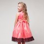 детска рокля в прасковено - розово и черно, снимка 2