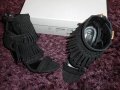 HUGO BOSS Fara Leather Heeled Sandals Fringe Detail, снимка 6