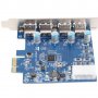 4 Usb 3.0 Hub to Pci-e Pci Express Card хъб, адаптер, разклонител, карта за компютър, снимка 4
