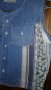 Дамски син дънков елек с флорални мотиви, снимка 3