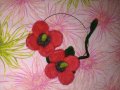 Нов комплект колие, брошка, филц, handmade,  макове, вълна, плъстене, Арт, аксесоари, снимка 2