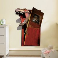 Динозавър чупи врата стикер лепенка за стена или гардероб , снимка 1 - Други - 20399582