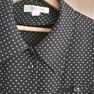 CELEBRE - дамска дълга черно-бежова риза, снимка 3 - Ризи - 16464940
