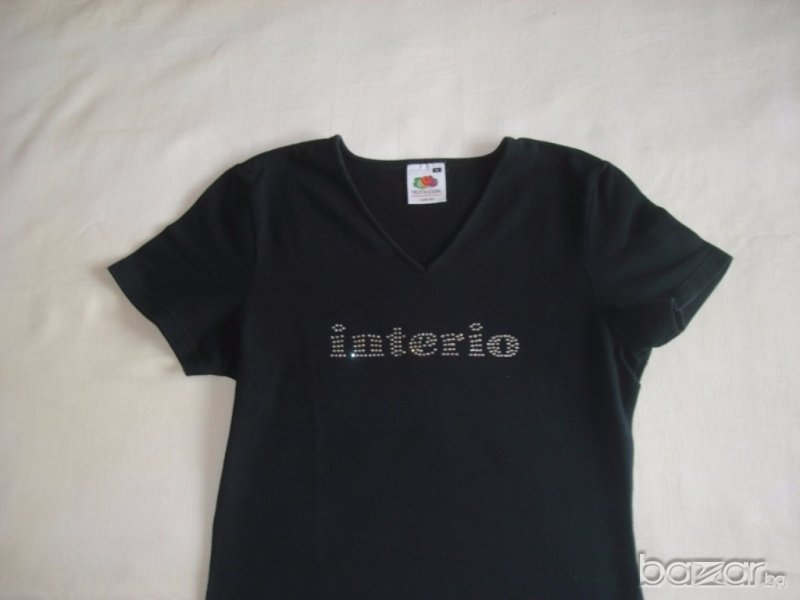 Черна тениска с камъни,М , снимка 1