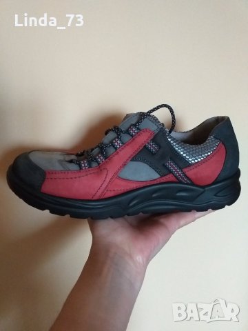 Дам.обувки/маратонки-/ест.кожа/-"JANINA"-№39-цвят-черно+червено. Закупени от Германия., снимка 5 - Дамски ежедневни обувки - 24927287