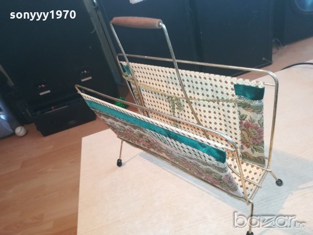 поставка за вестници-в златисто-метал и плат-внос швеицария, снимка 8 - Антикварни и старинни предмети - 21151180