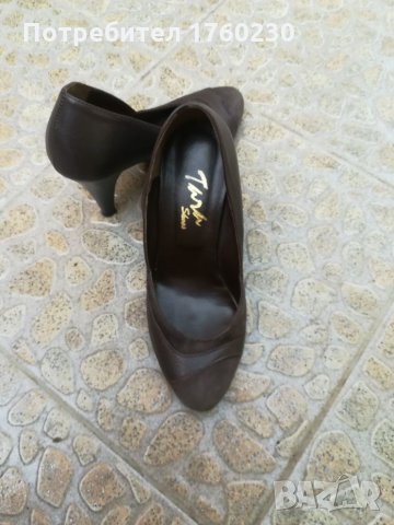Обувки от естествена кожа и велур/ набук, снимка 3 - Дамски обувки на ток - 21933546