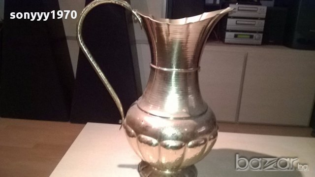 Огромна ретро кана-мед/месинг/бронз-50/41/30см-внос швеицария, снимка 2 - Антикварни и старинни предмети - 12833750