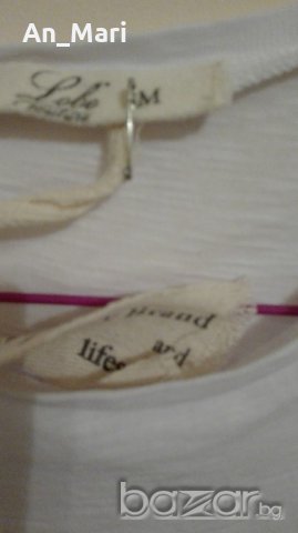 Бяла памучна тениска - М размер, снимка 3 - Тениски - 18204162