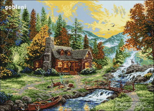 гоблен"ПЛАНИНСКА ПРИКАЗКА"-d44;/42*30/см.;25 цвята;48лв., снимка 2 - Гоблени - 8317952