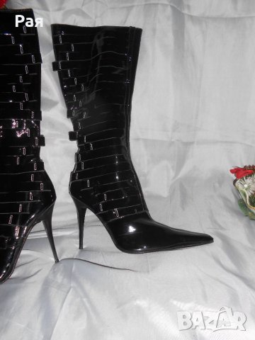 Елегантни ботуши лак и кожа на фирма Luichiny , снимка 4 - Дамски ботуши - 23847465