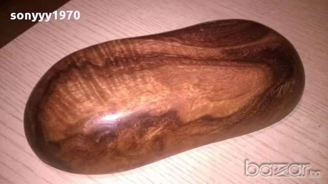 Ретро купа-тиково дърво-20х9х4см-внос швеицария, снимка 2 - Антикварни и старинни предмети - 17244801