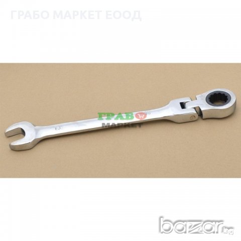 Звездогаечен ключ с тресчотка, чупеща глава - 180 °, 13мм, снимка 1