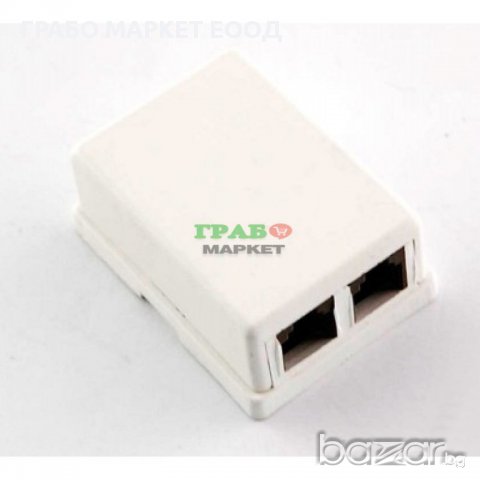 Телефонна розетка с два изхода RJ-6., снимка 1