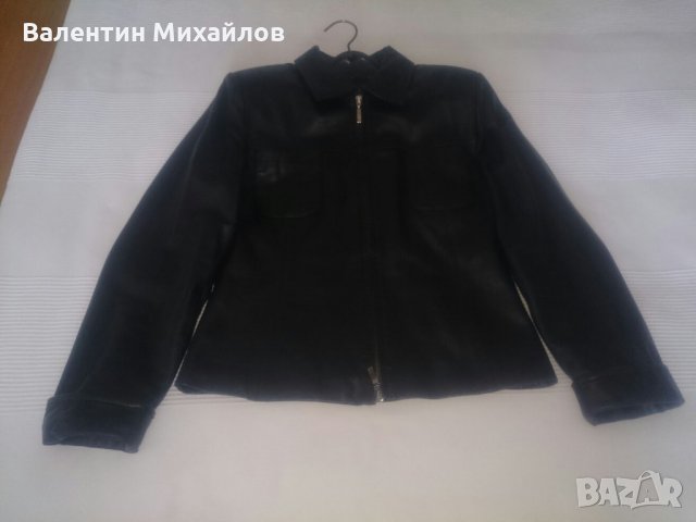 Дамско черно кожено яке, снимка 8 - Якета - 22582073