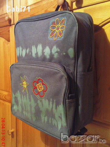 Раница детска от корав дънков плат, снимка 2 - Раници - 14484996