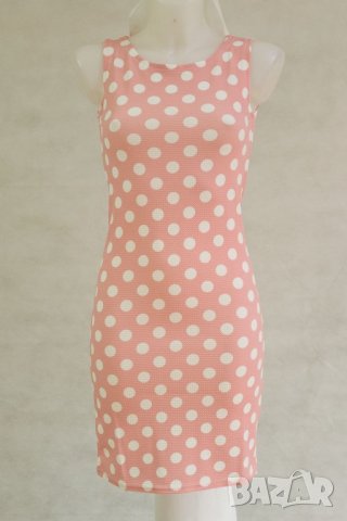 Розова рокля на точки марка Cocoviu - XS и M, снимка 2 - Рокли - 22284010