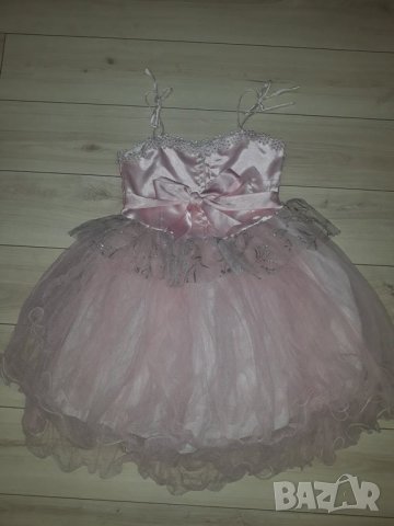 Детска розова бутикова рокля принцеса внос от чужбина 