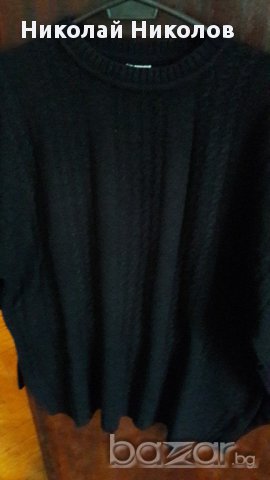 Мъжки черен пуловер голям размер XL, 2XL, снимка 4 - Пуловери - 15980383