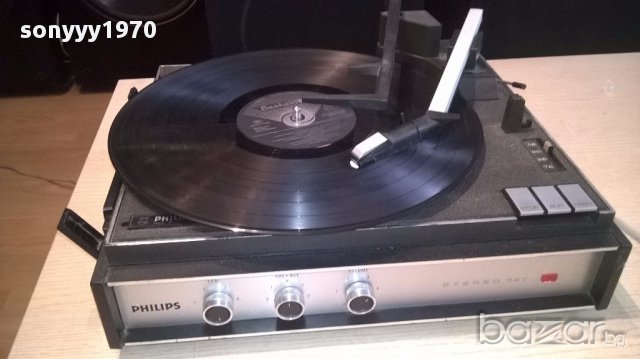 Philips stereo 347-ретро грамофон с усилвател-внос швеицария, снимка 2 - Грамофони - 14743023