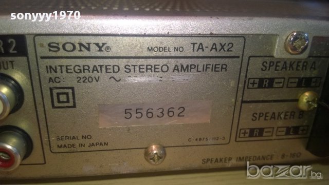 sony ta-ax2 stereo amplifier-made in japan-внос швеицария, снимка 9 - Ресийвъри, усилватели, смесителни пултове - 10834392